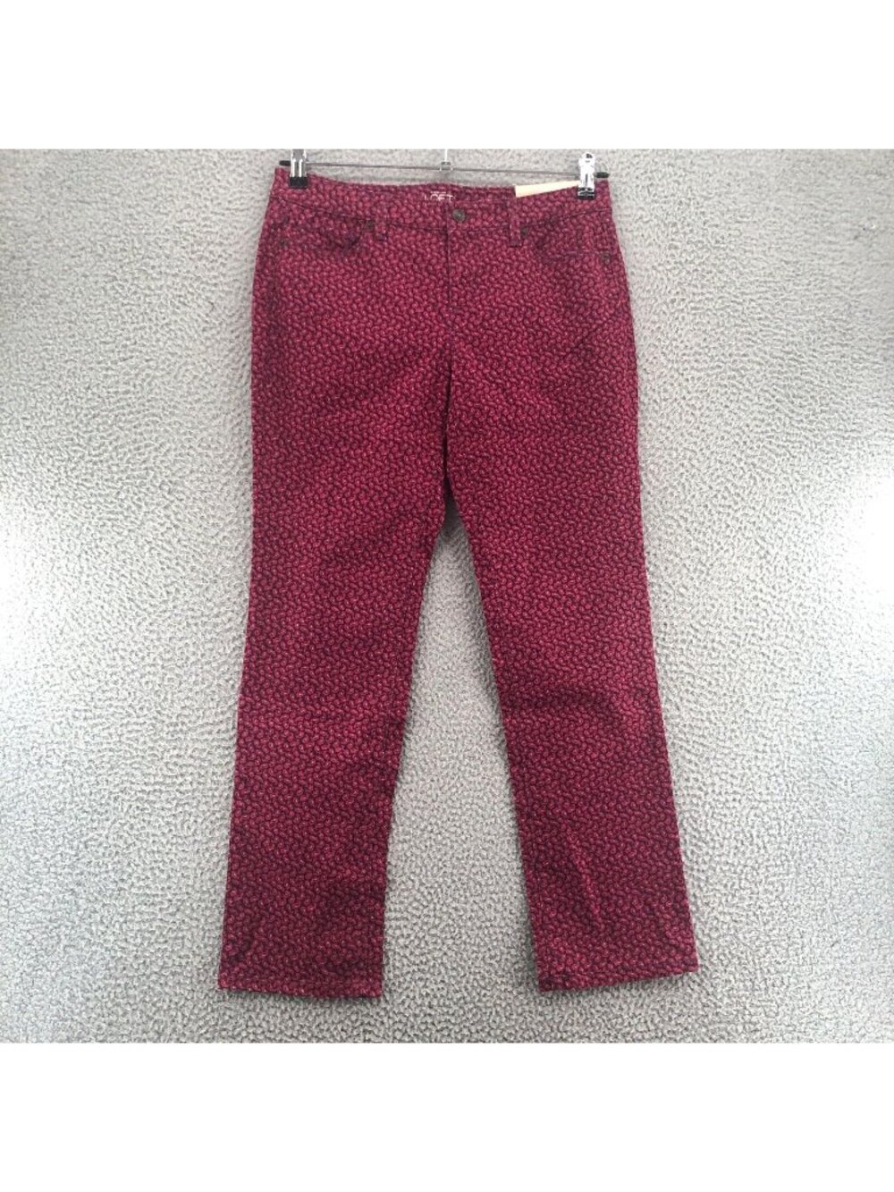 LOFT Jeans Women 30 10 Petite Pink Paisley Modern Straight Twill Slim Skinny NWT